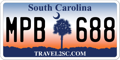 SC license plate MPB688
