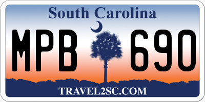SC license plate MPB690