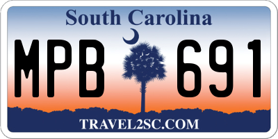 SC license plate MPB691