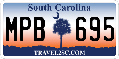 SC license plate MPB695