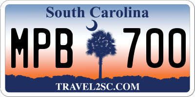 SC license plate MPB700
