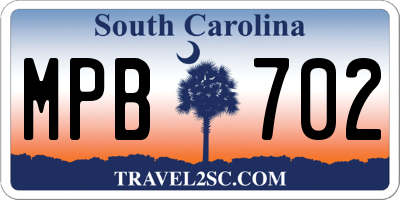 SC license plate MPB702
