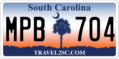 SC license plate MPB704