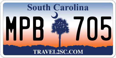 SC license plate MPB705