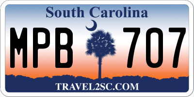 SC license plate MPB707
