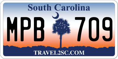 SC license plate MPB709