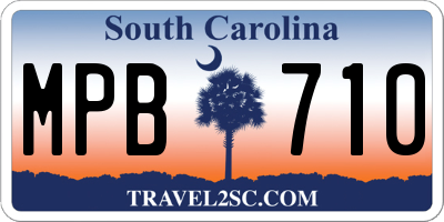 SC license plate MPB710
