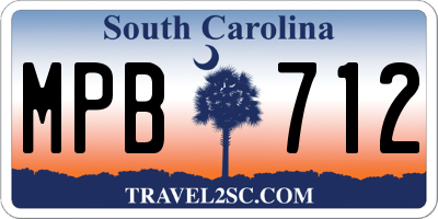 SC license plate MPB712