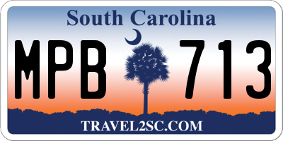 SC license plate MPB713
