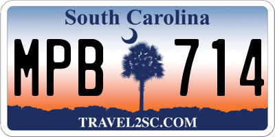 SC license plate MPB714