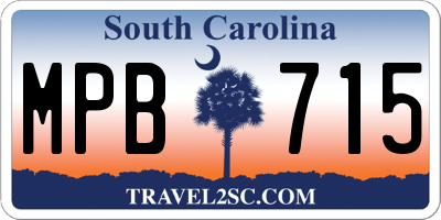 SC license plate MPB715