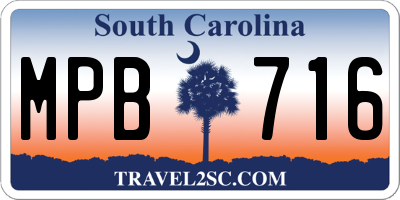 SC license plate MPB716