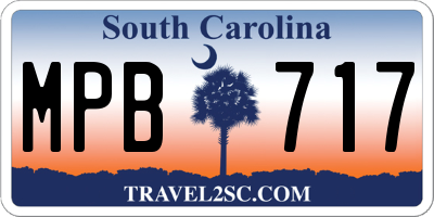 SC license plate MPB717