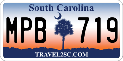 SC license plate MPB719