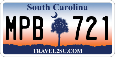 SC license plate MPB721