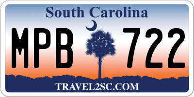 SC license plate MPB722