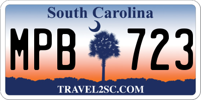 SC license plate MPB723