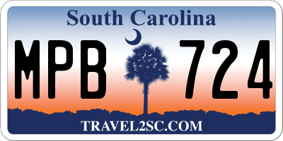 SC license plate MPB724