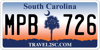 SC license plate MPB726