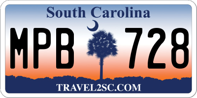 SC license plate MPB728