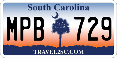 SC license plate MPB729