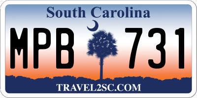 SC license plate MPB731