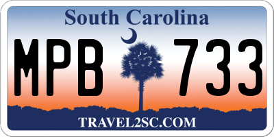 SC license plate MPB733