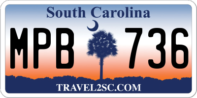 SC license plate MPB736