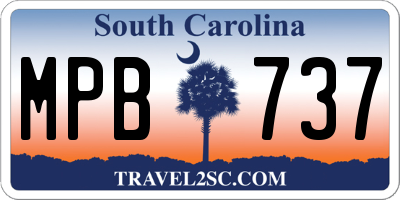 SC license plate MPB737