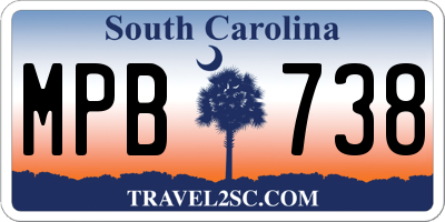 SC license plate MPB738