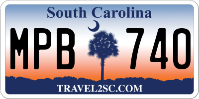 SC license plate MPB740