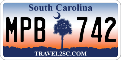 SC license plate MPB742