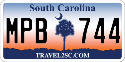 SC license plate MPB744