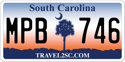 SC license plate MPB746