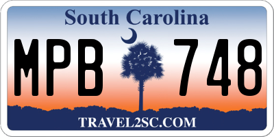 SC license plate MPB748