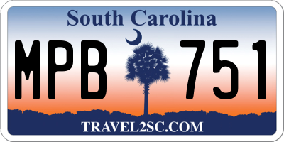 SC license plate MPB751