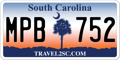 SC license plate MPB752