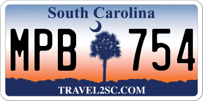 SC license plate MPB754