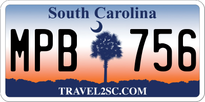 SC license plate MPB756