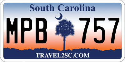 SC license plate MPB757