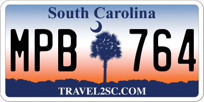 SC license plate MPB764