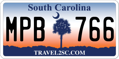 SC license plate MPB766