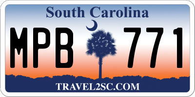 SC license plate MPB771