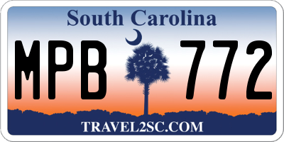 SC license plate MPB772