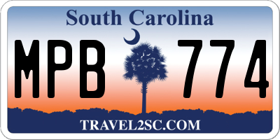 SC license plate MPB774