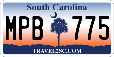 SC license plate MPB775