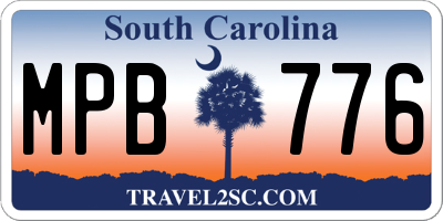 SC license plate MPB776