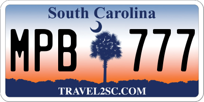 SC license plate MPB777