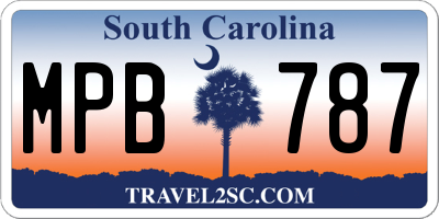 SC license plate MPB787