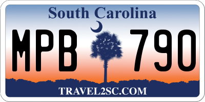 SC license plate MPB790